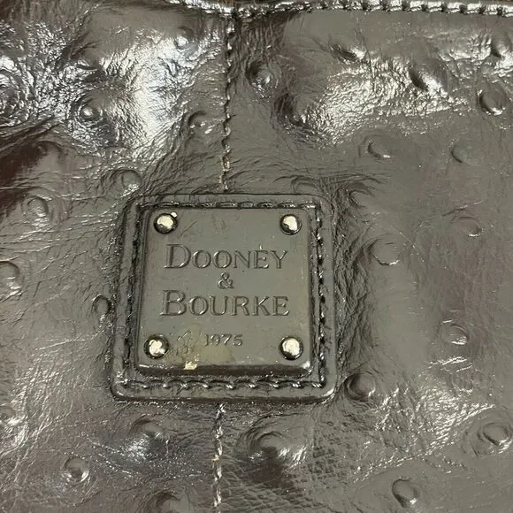 Vtg Dooney and Bourke Purse Shoulder Bag Brown Ostrich Leather - Picture 6 of 15